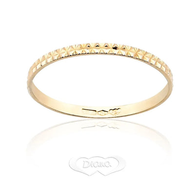 Alliance facettée type neige en or 18 carats