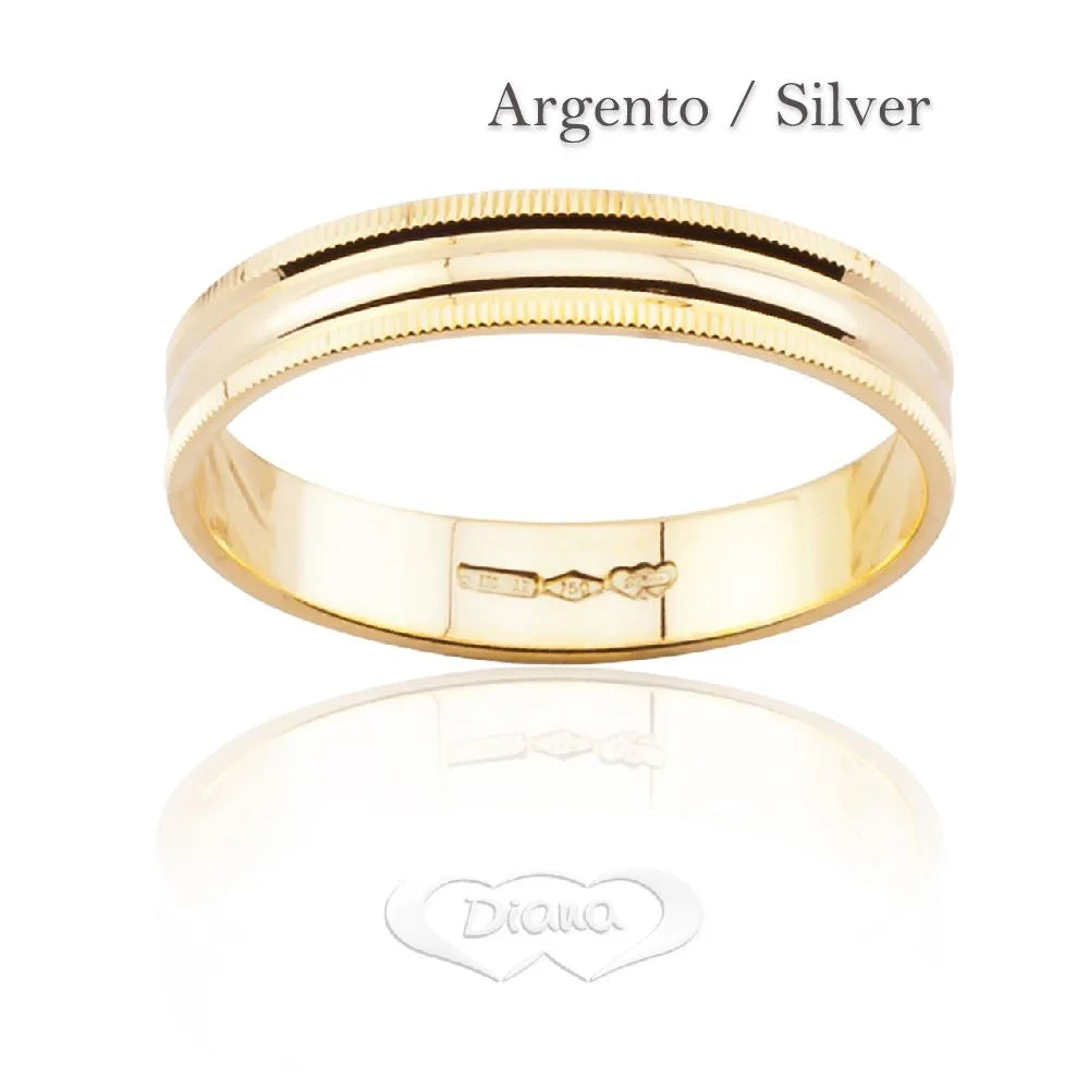 Fedina unisex in argento 925 liscia con bordi smussati FD215