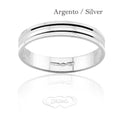Unisex-Ring aus 925er Silber, glatt mit abgeschrägten Kanten FD215