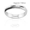 Facettenreicher Unisex-Bandring mit glänzender Gravur aus Sterlingsilber FD10L