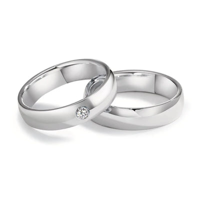 Bagues Fiançailles Alliances Diamant Argent 925 Paire