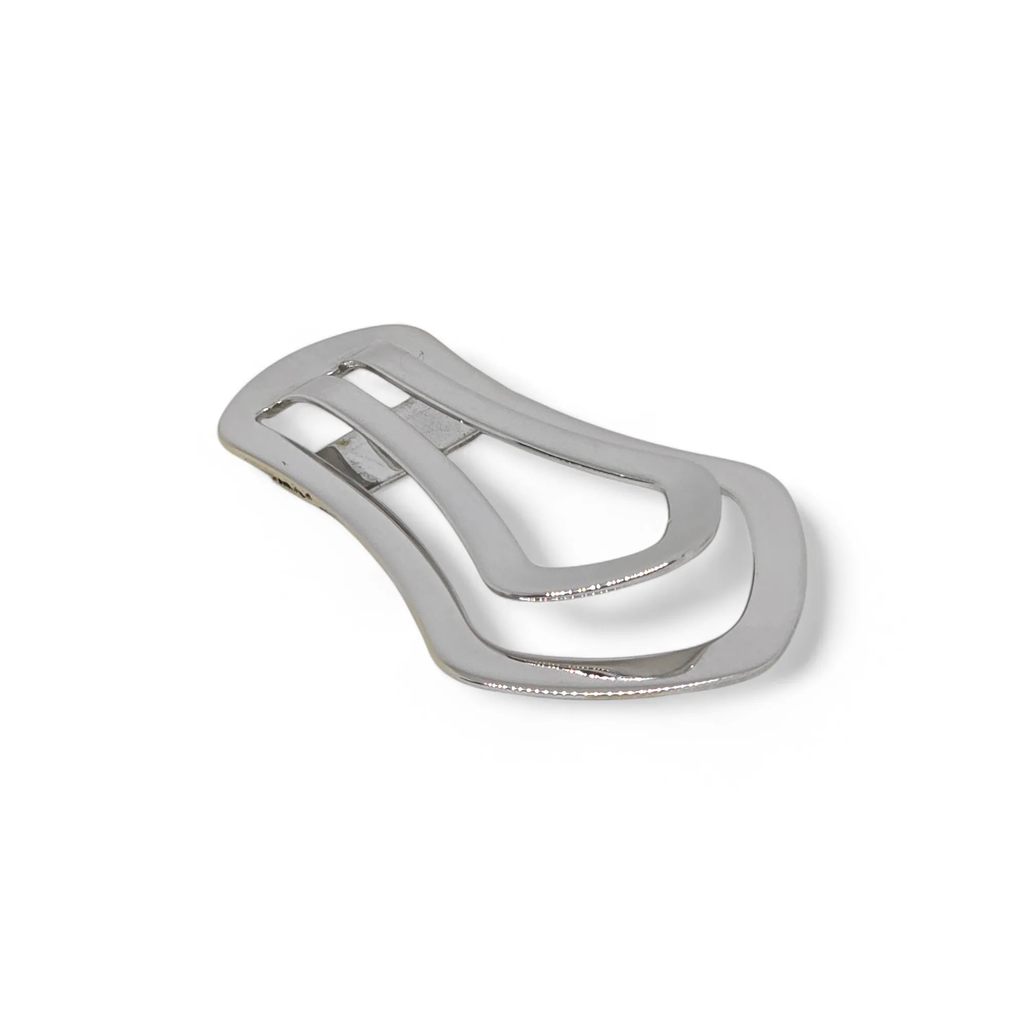 Fermasoldi in Oro Bianco 750 18 KT Lavorazione Artigianale