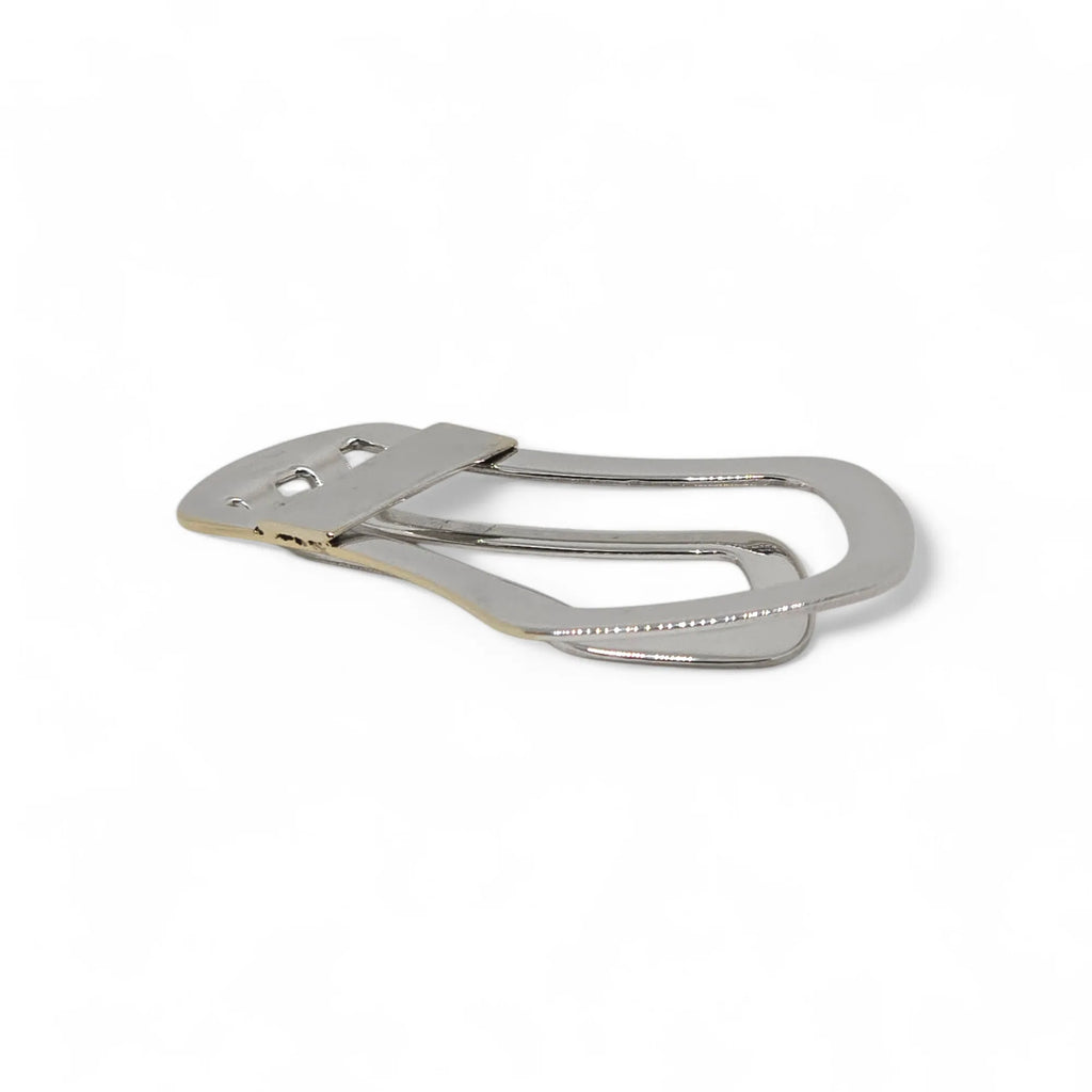 Fermasoldi in Oro Bianco 750 18 KT Lavorazione Artigianale