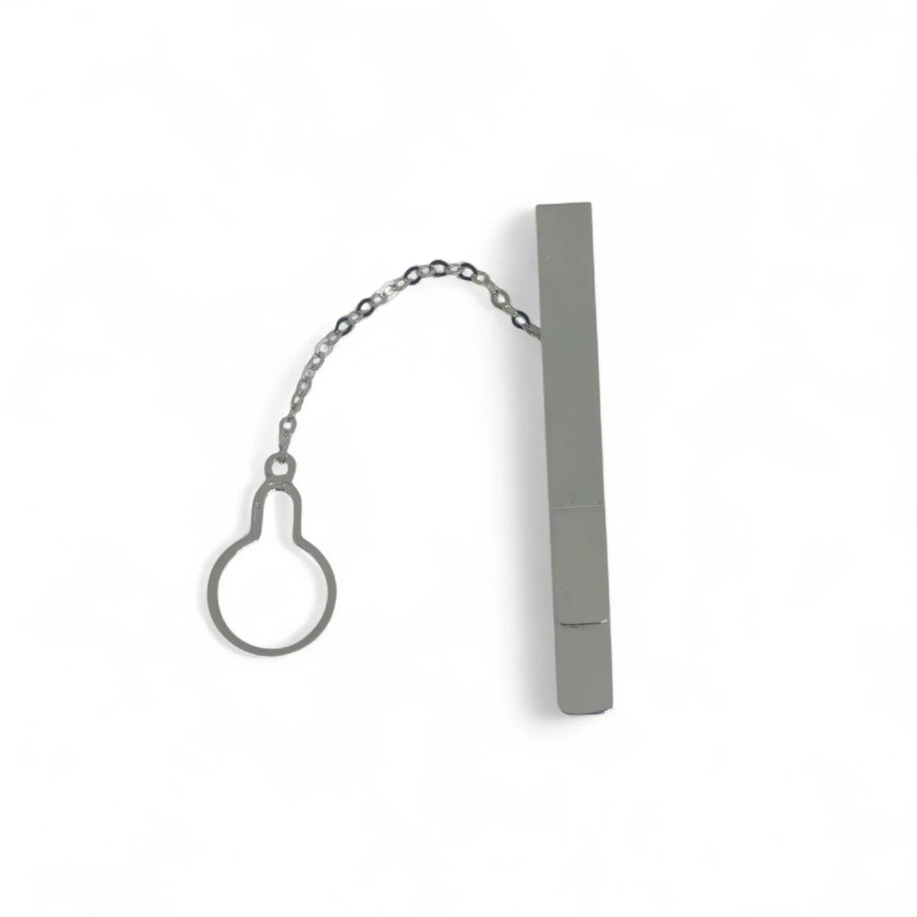 Fermacravatta satinato in Oro Bianco 750 18 KT Artigianale