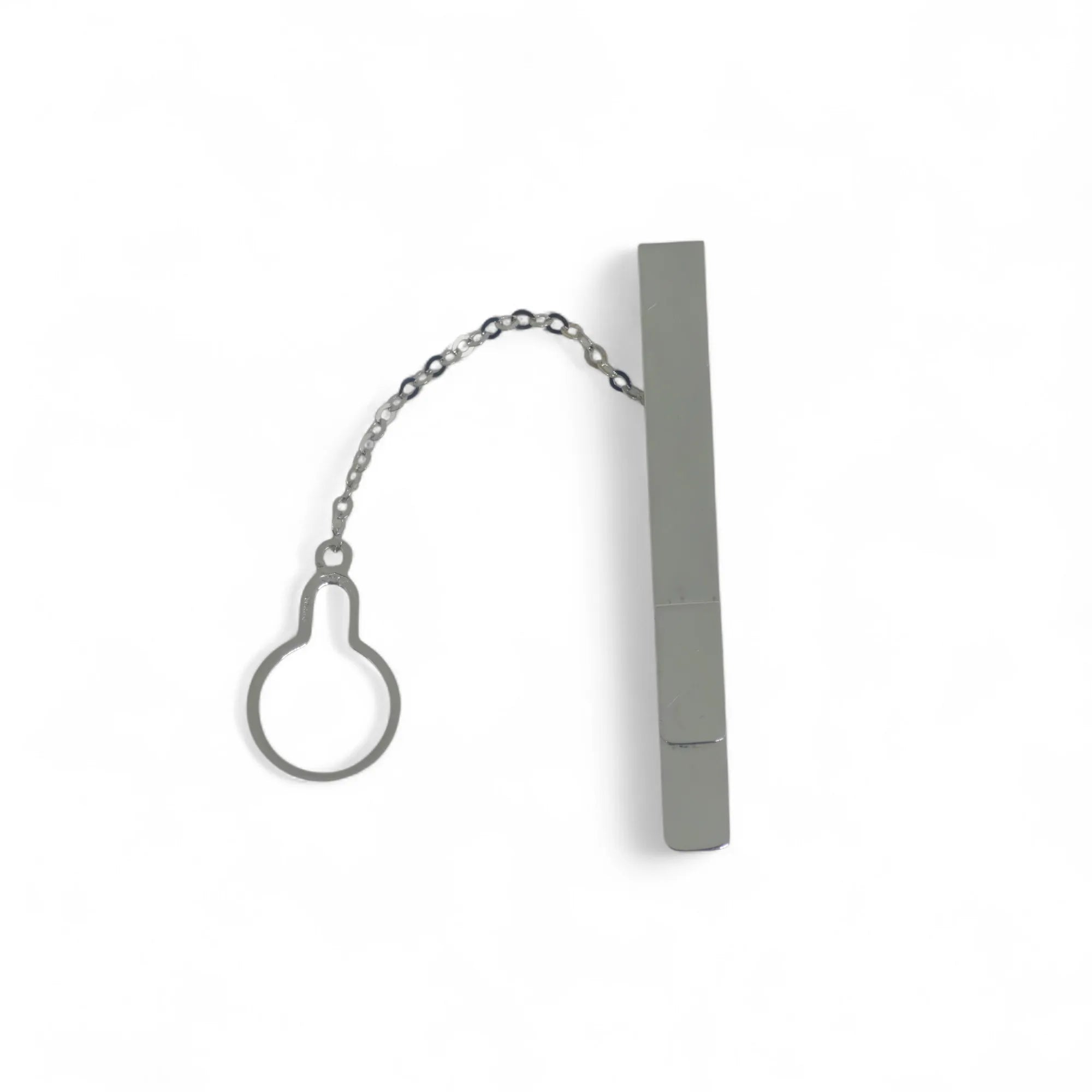 Fermacravatta satinato in Oro Bianco 750 18 KT Artigianale
