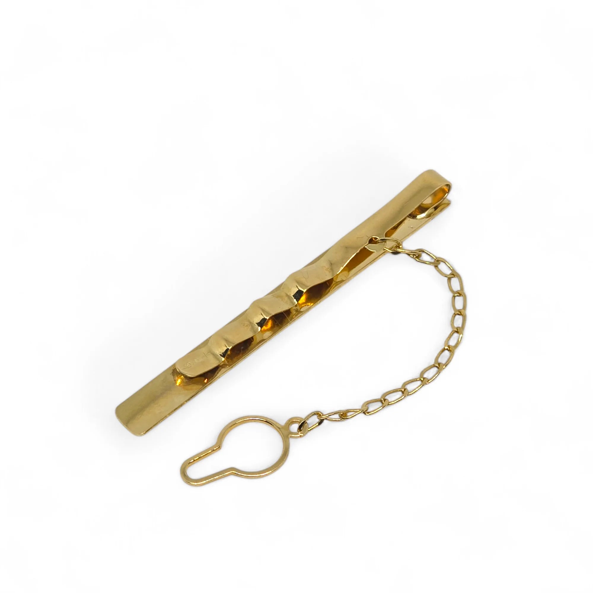 Fermacravatta satinato in Oro Giallo 750 18 KT Artigianale
