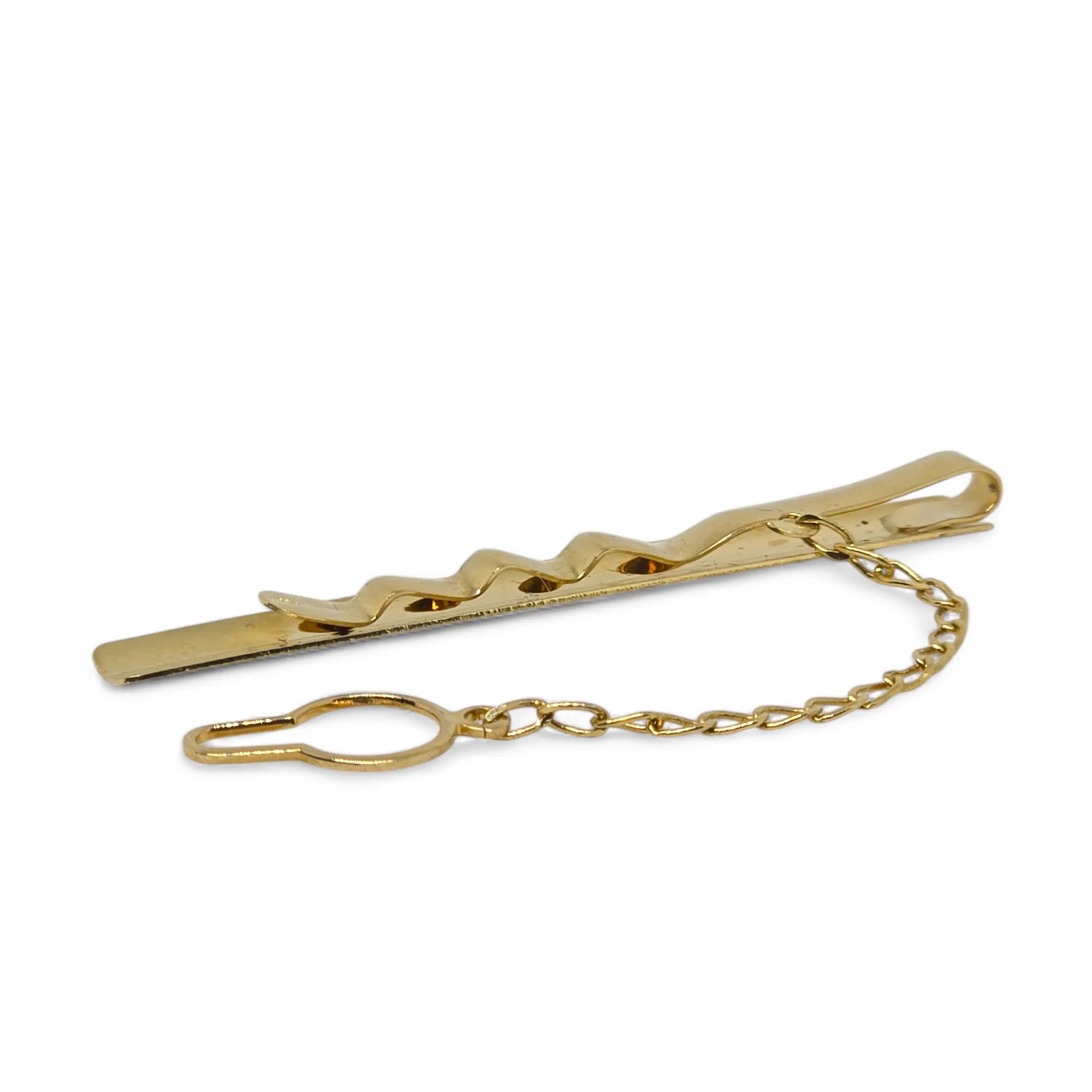 Fermacravatta satinato in Oro Giallo 750 18 KT Artigianale