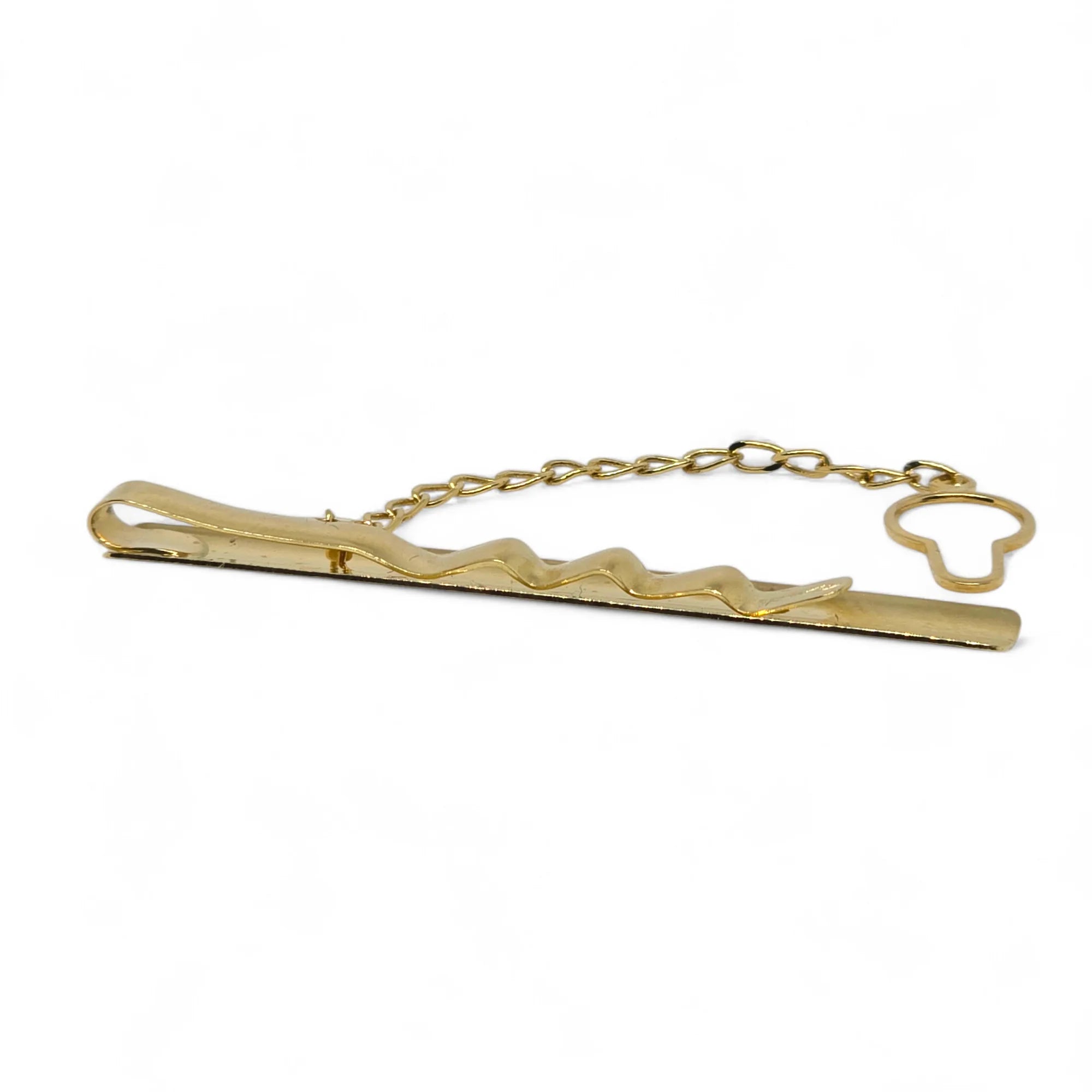Fermacravatta satinato in Oro Giallo 750 18 KT Artigianale