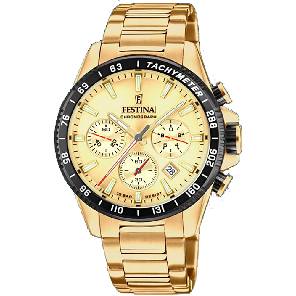 Festina orologio uomo in acciaio dorato chrono sport f20634/6