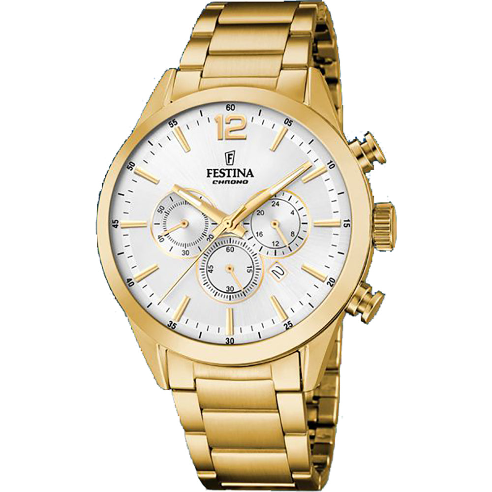 Festina Herrenuhr aus vergoldetem Edelstahl mit Chronograph f20633/1
