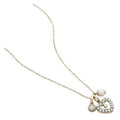 Fossil collana donna in acciaio dorato con cuore charm e cristalli jf87061040