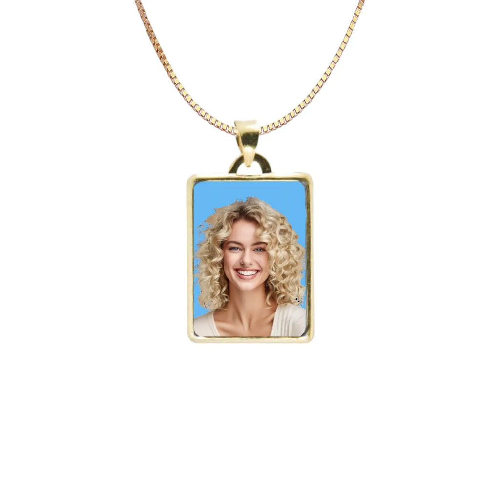 Fotomedaglia a colori in oro 9kt personalizzabile