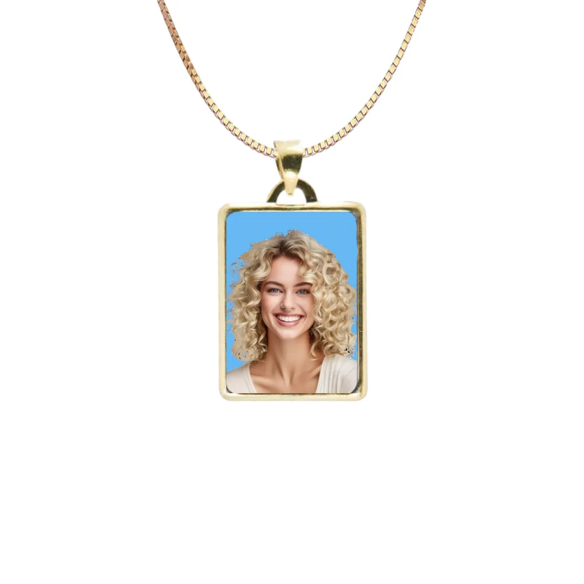 Fotomedaglia a colori in oro 9kt personalizzabile