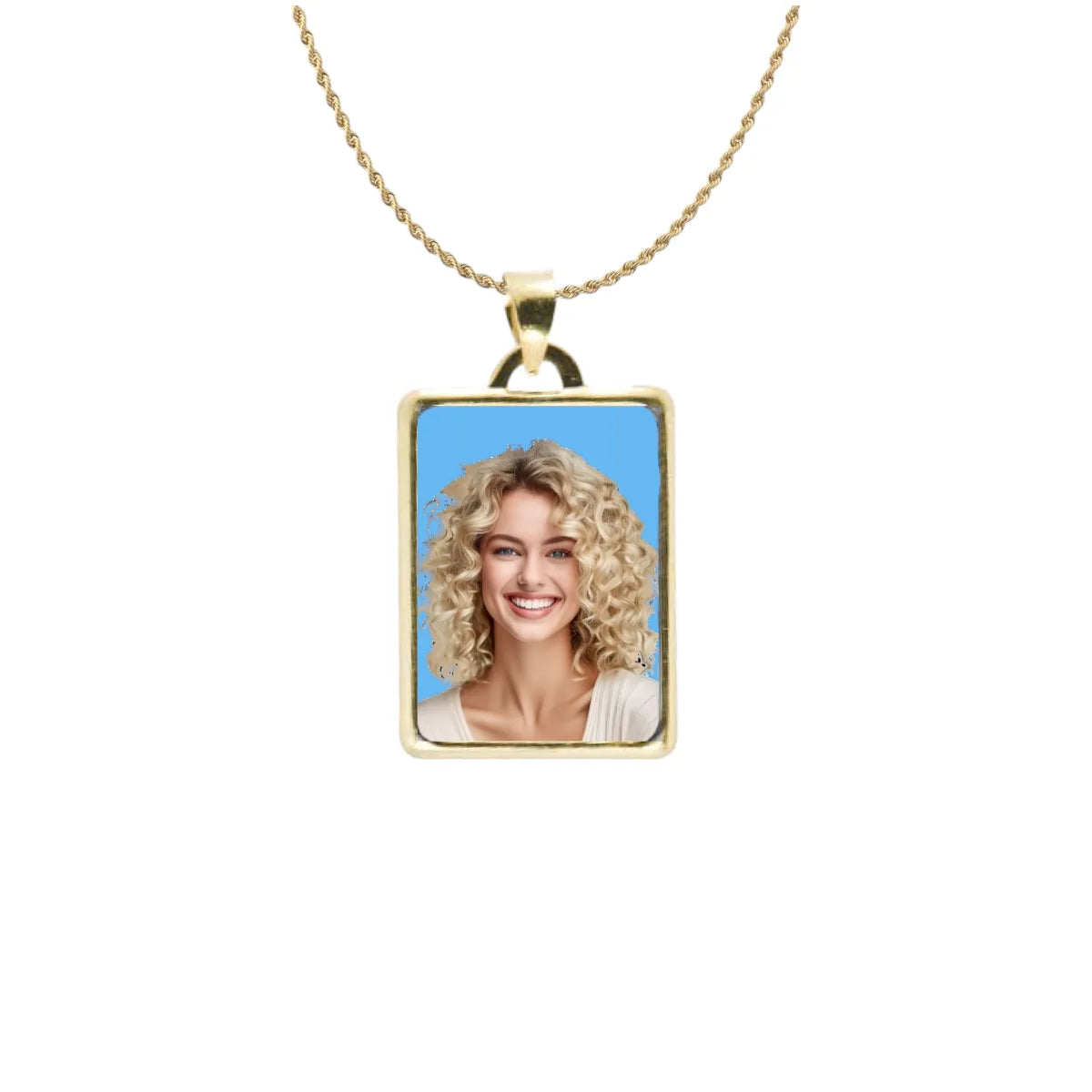 Fotomedaglia a colori in oro 9kt personalizzabile