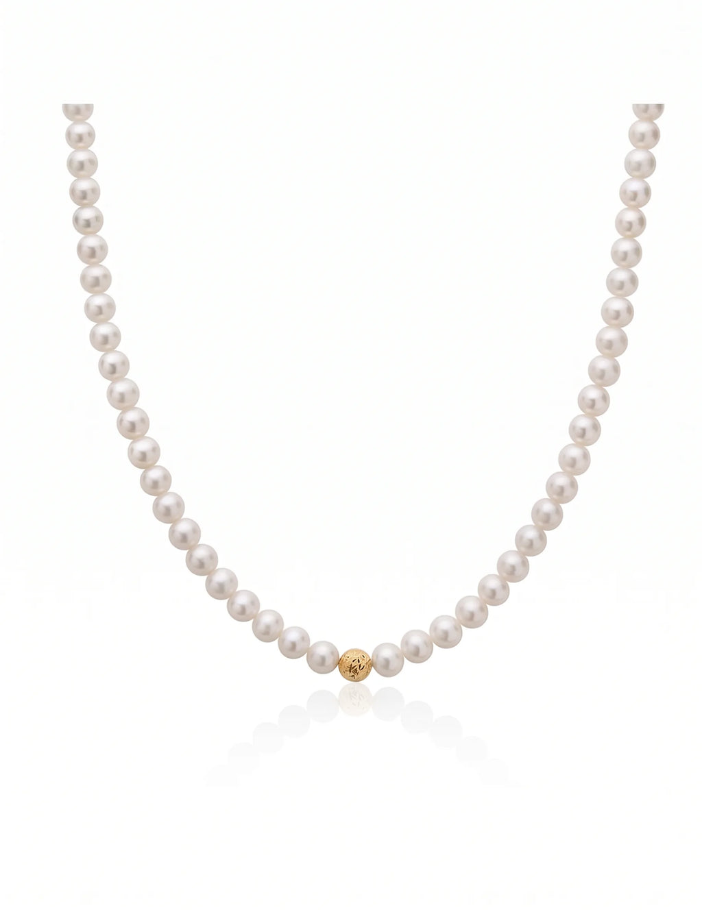 Collana perle Kioto con sfera centrale dorata