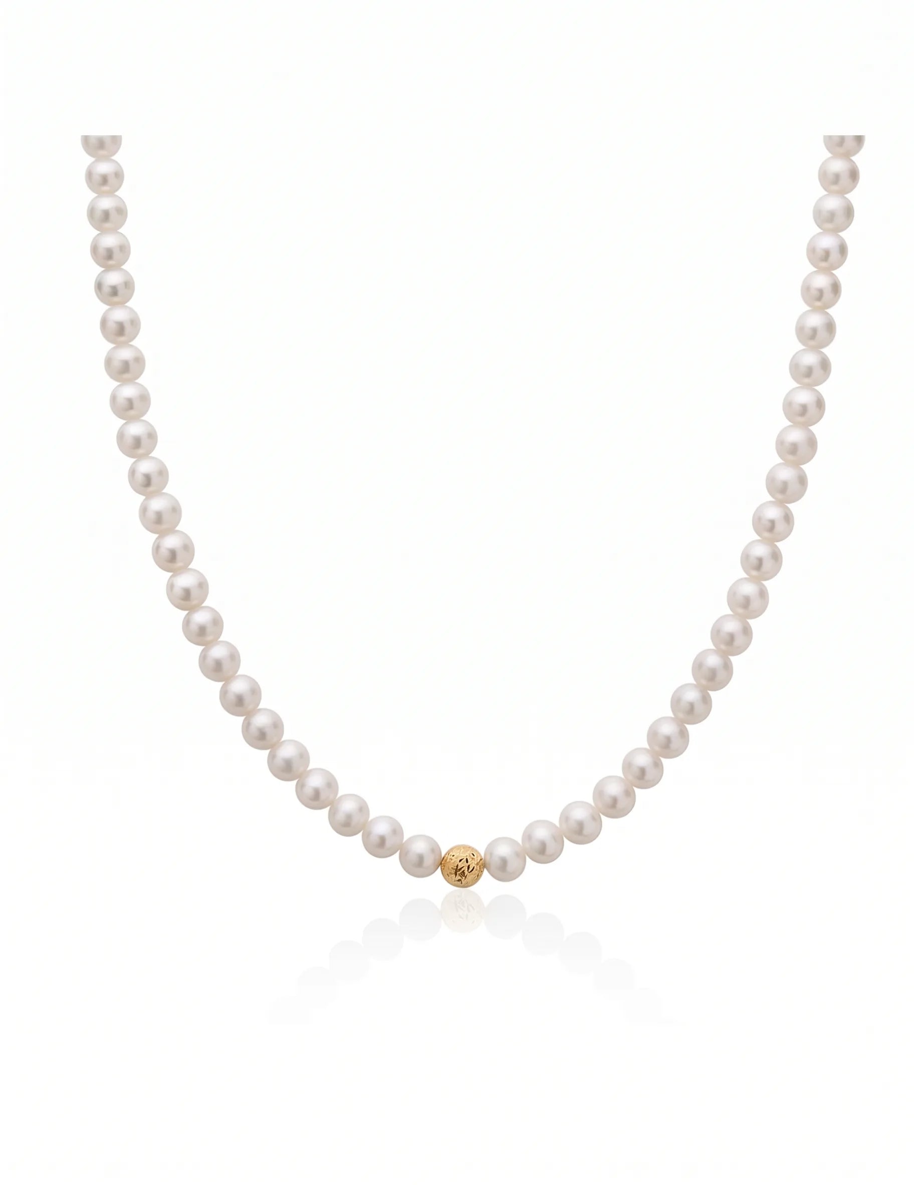 Collana perle Kioto con sfera centrale dorata