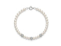 Bracciale perle Kioto in oro bianco e sfere diamantate
