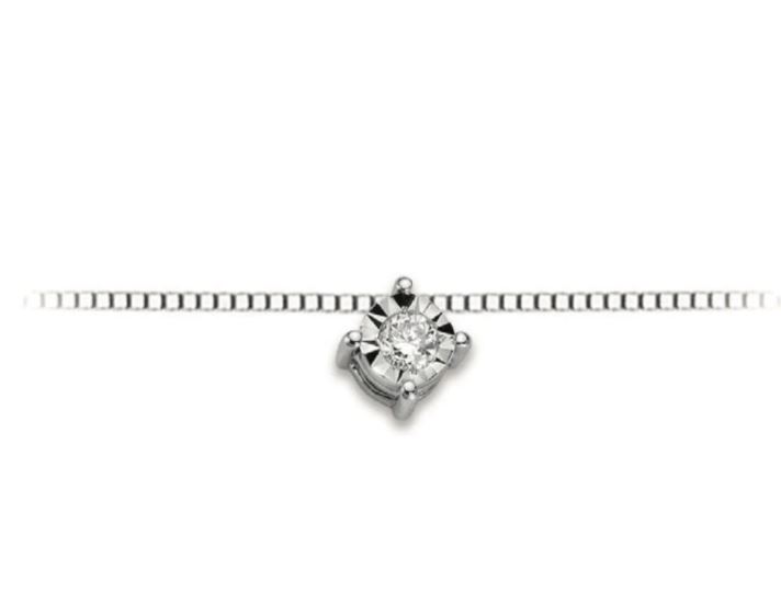 Girocollo Donnaoro punto luce con brillanti donna dhpl8503.007