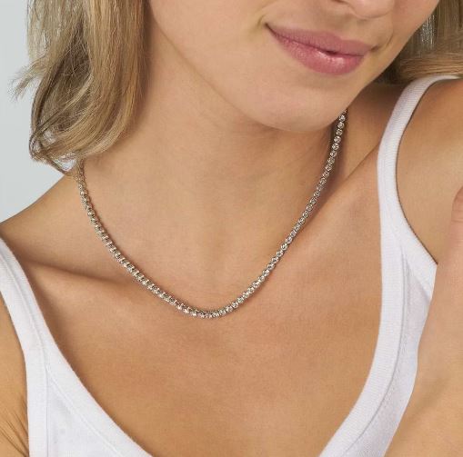 Girocollo tennis donna Stroili in acciaio rodiato e cristalli
