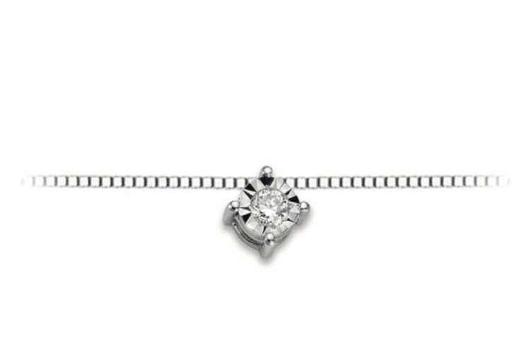 Girocollo donna con punto luce oro e diamanti Donnaoro luce dhpl8503.005