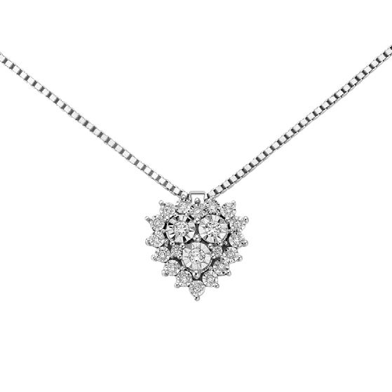 Girocollo donna cuore in oro bianco e diamanti Donnaoro luce dhpf9128.011