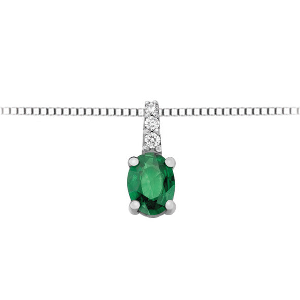 Girocollo donna in oro e diamanti con smeraldo collezione luce 159 linea iride – DonnaOro DHPE9735.005