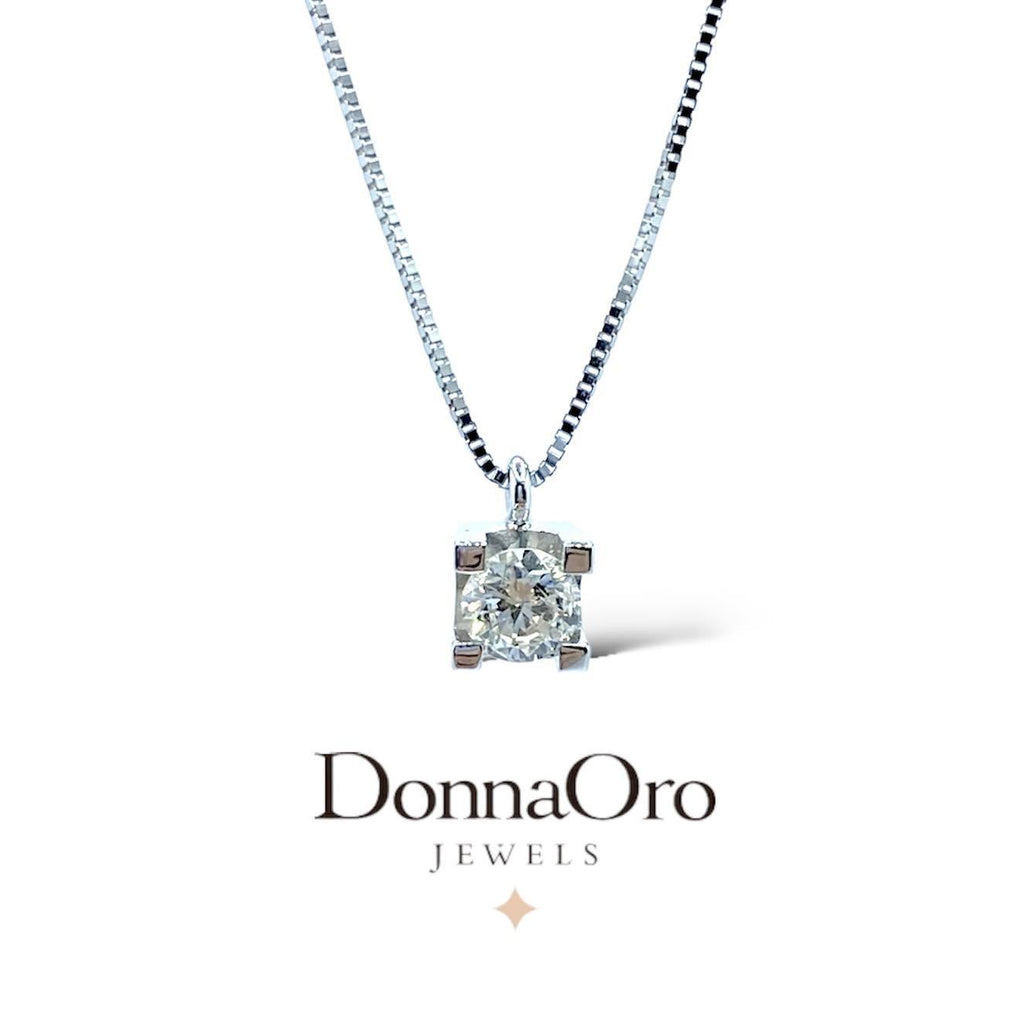 Girocollo donna punto Luce Donnaoro con diamante Ct 0.27 DHPL7173.027