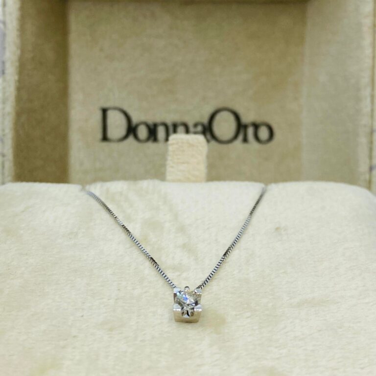 Girocollo donna punto luce DonnaOro con diamante  Ct 0.15 dhpl7173.015
