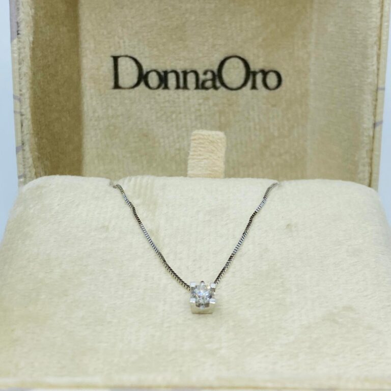 Girocollo donna punto luce DonnaOro con diamante Ct 0.17 dhpl7173.017