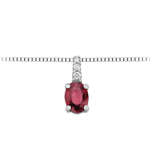 Girocollo in oro e diamanti con rubino collezione luce 159 linea iride – DonnaOro dhpr9735.005