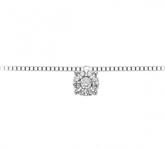 Girocollo pendente in oro bianco e diamanti donnaoro dhpf9349.006