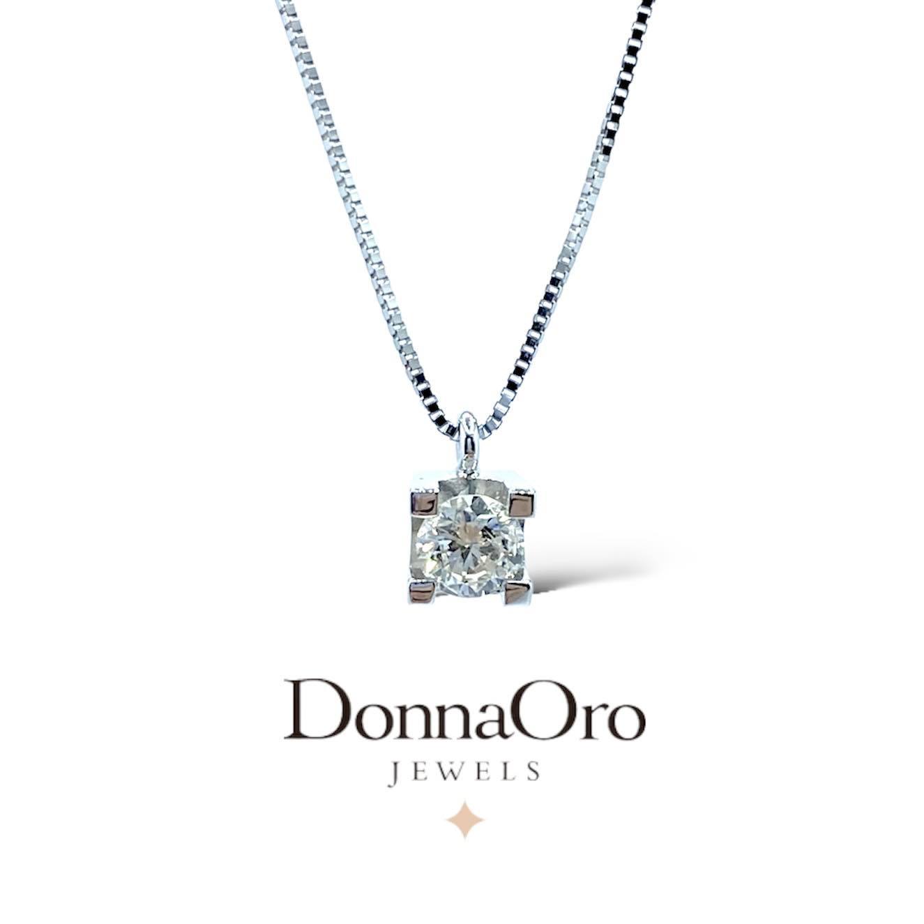 Girocollo punto luce donnaoro con diamante Ct 0.13 dhpl7173.013