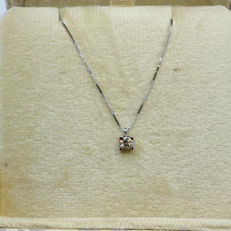 Collier Halskette Solitär Damen Gold mit Diamant Ct 0.11 dhpl7173.011