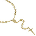 Halskette Rosenkranz aus 18 Karat Gelbgold und facettierten Perlen 60 cm