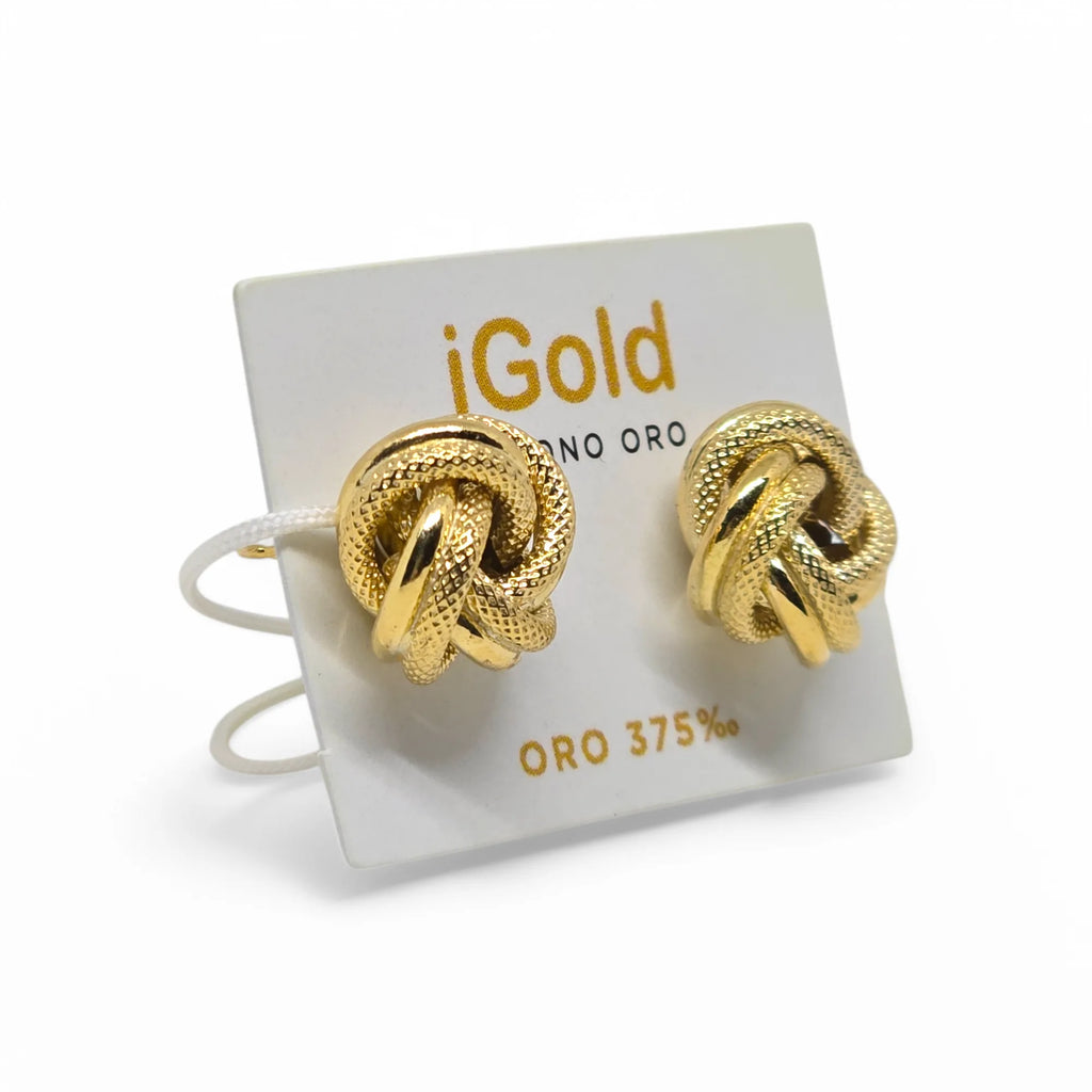 Orecchini Nodo d'Amore in Oro Giallo 9kt 375