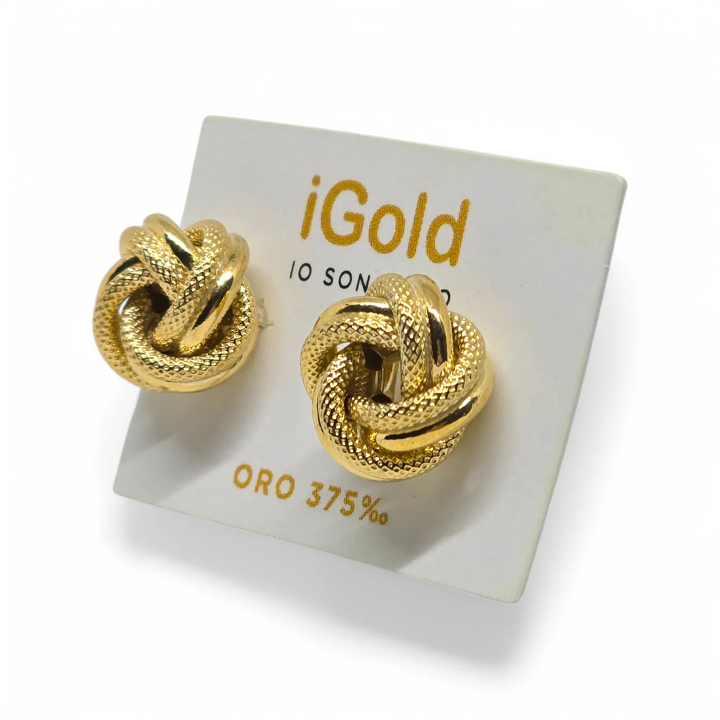 Orecchini Nodo d'Amore in Oro Giallo 9kt 375