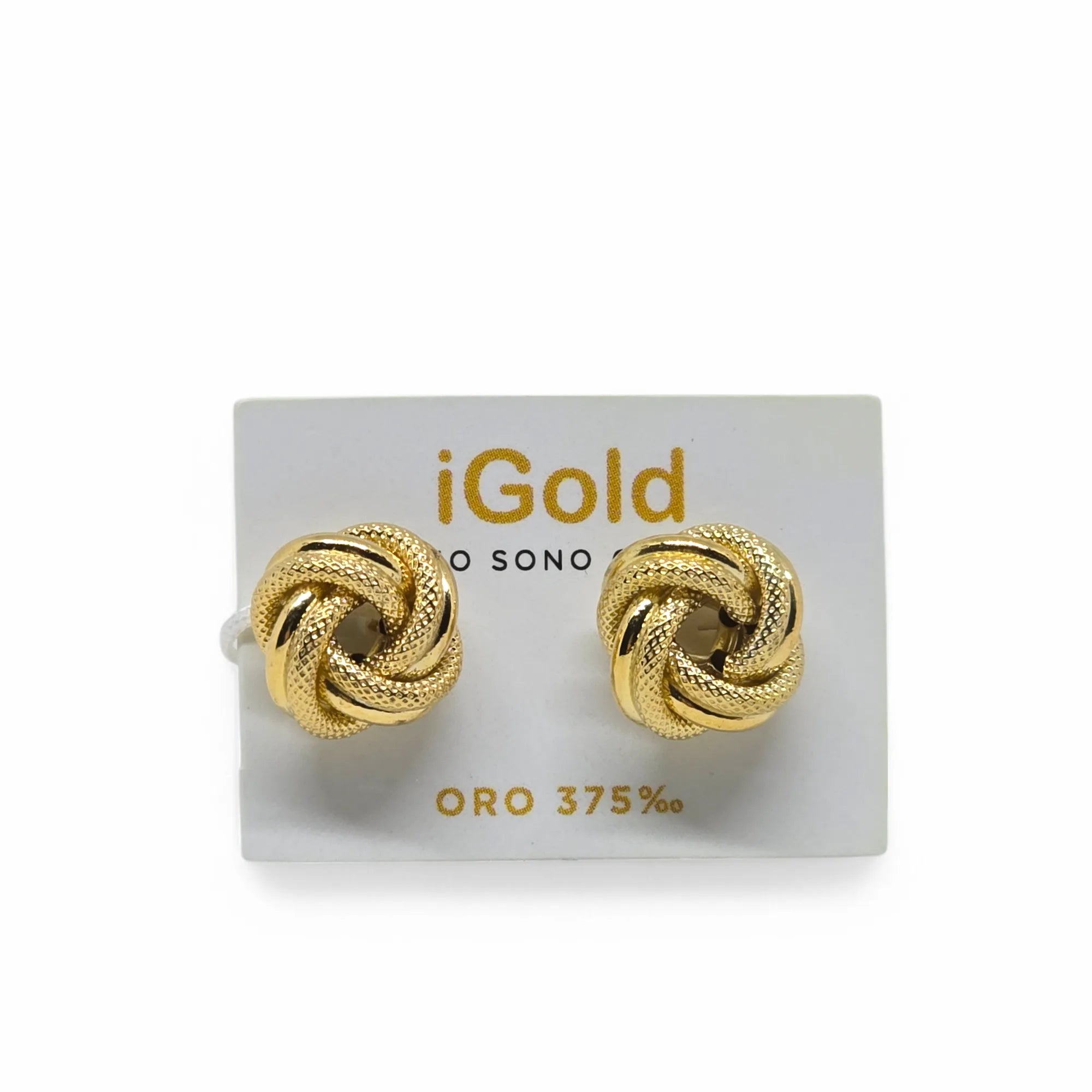 Orecchini Nodo d'Amore in Oro Giallo 9kt 375