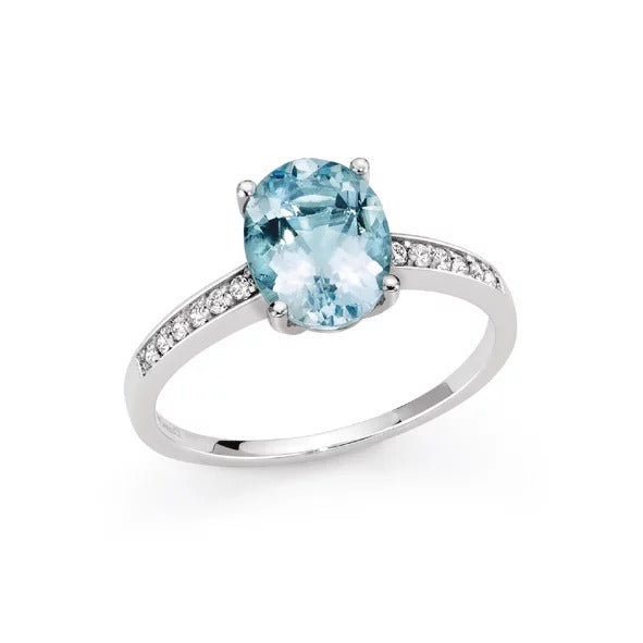 Anello Donnaoro Acquamarina in oro e diamanti laa10150.010