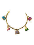 Bracciale donna in oro 18 carati con borsette pendenti