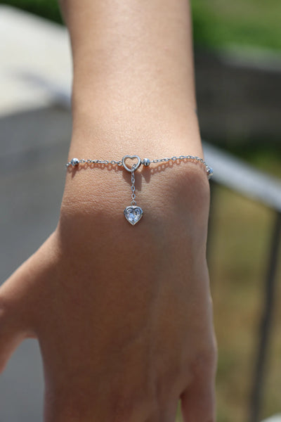 Bracciale sali e scendi con cuore by OGM Acciaio e Dorato 18KT