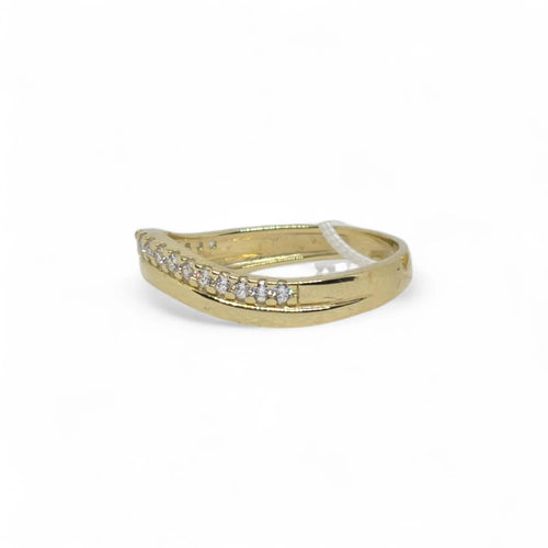Anello Amicizia in Oro Giallo 9ct con Zirconi bianchi