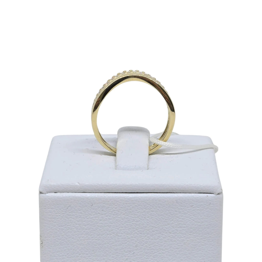 Anello Amicizia in Oro Giallo 9ct con Zirconi bianchi