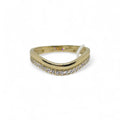Anello Amicizia in Oro Giallo 9ct con Zirconi bianchi