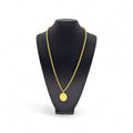 Collana funetta uomo con ciondolo ovale in oro giallo 18kt