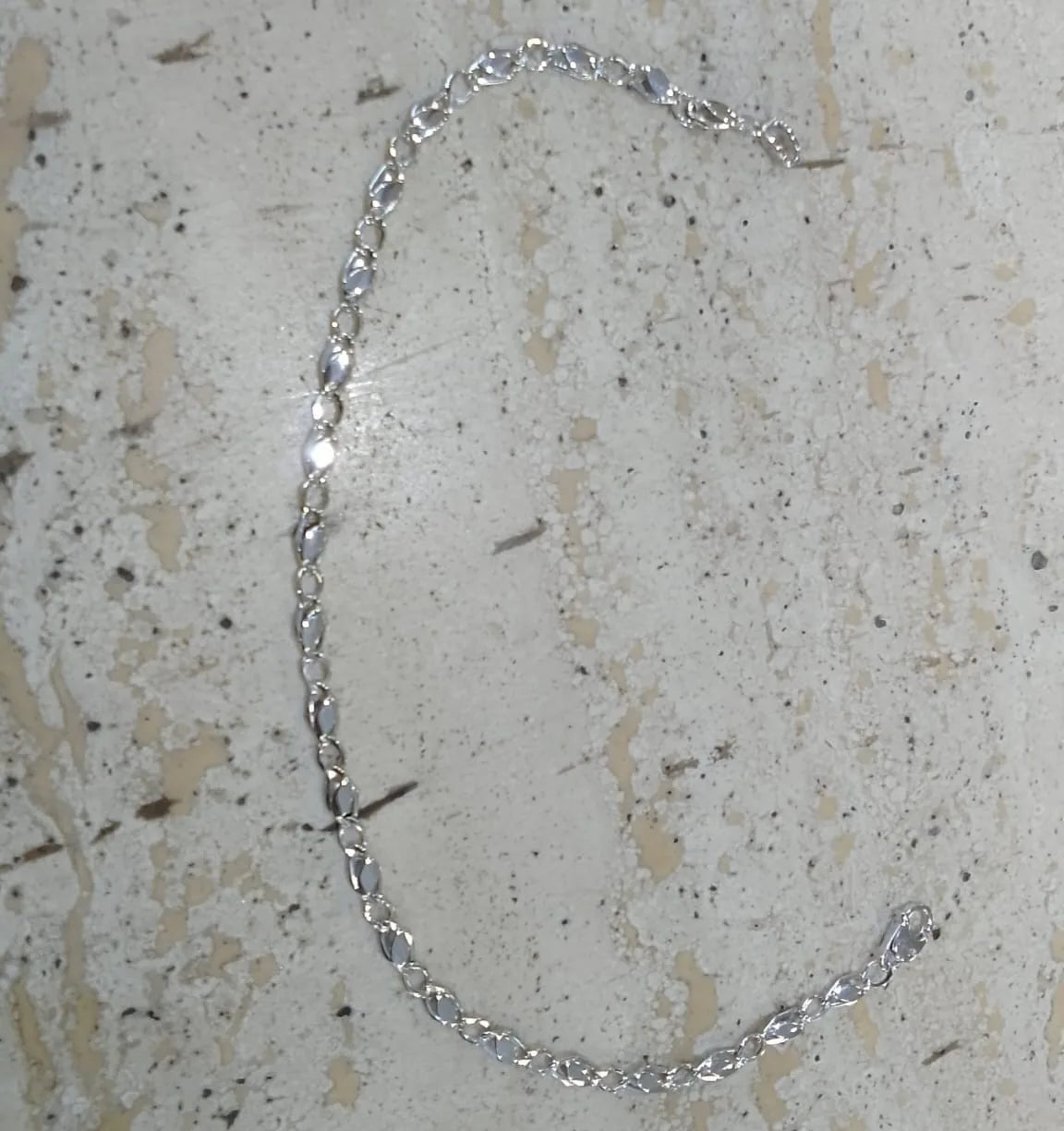 Bracciale uomo in oro bianco 18 carati maglia piatta