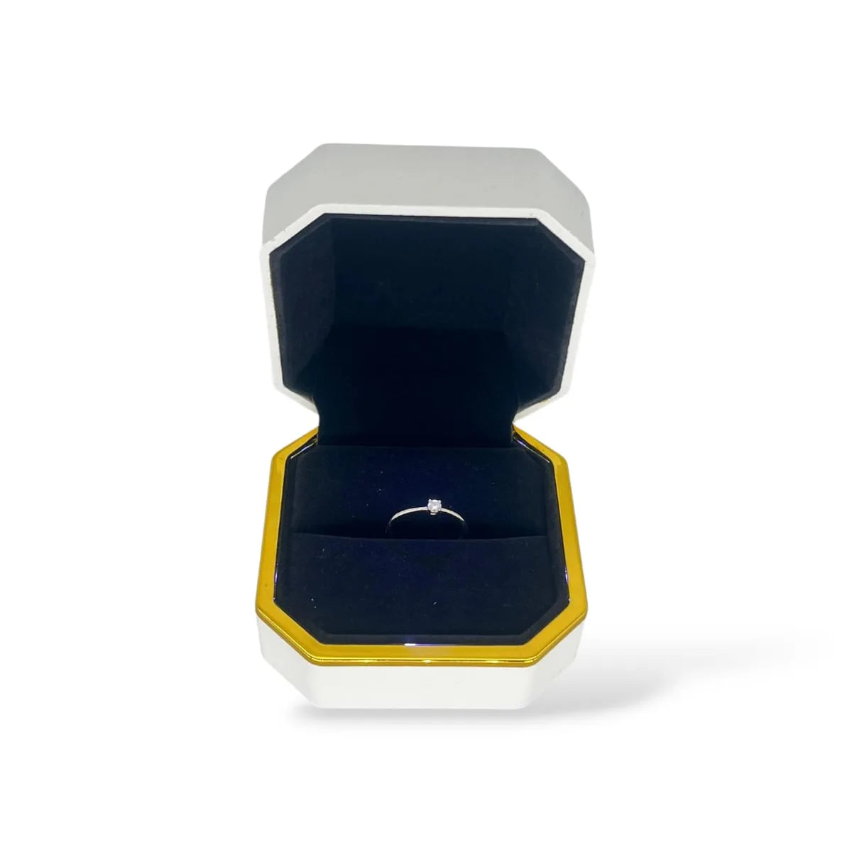 Anello solitario in argento 925 con zirconi