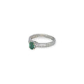 Anello solitario in Oro bianco 18kt 750 con smeraldo