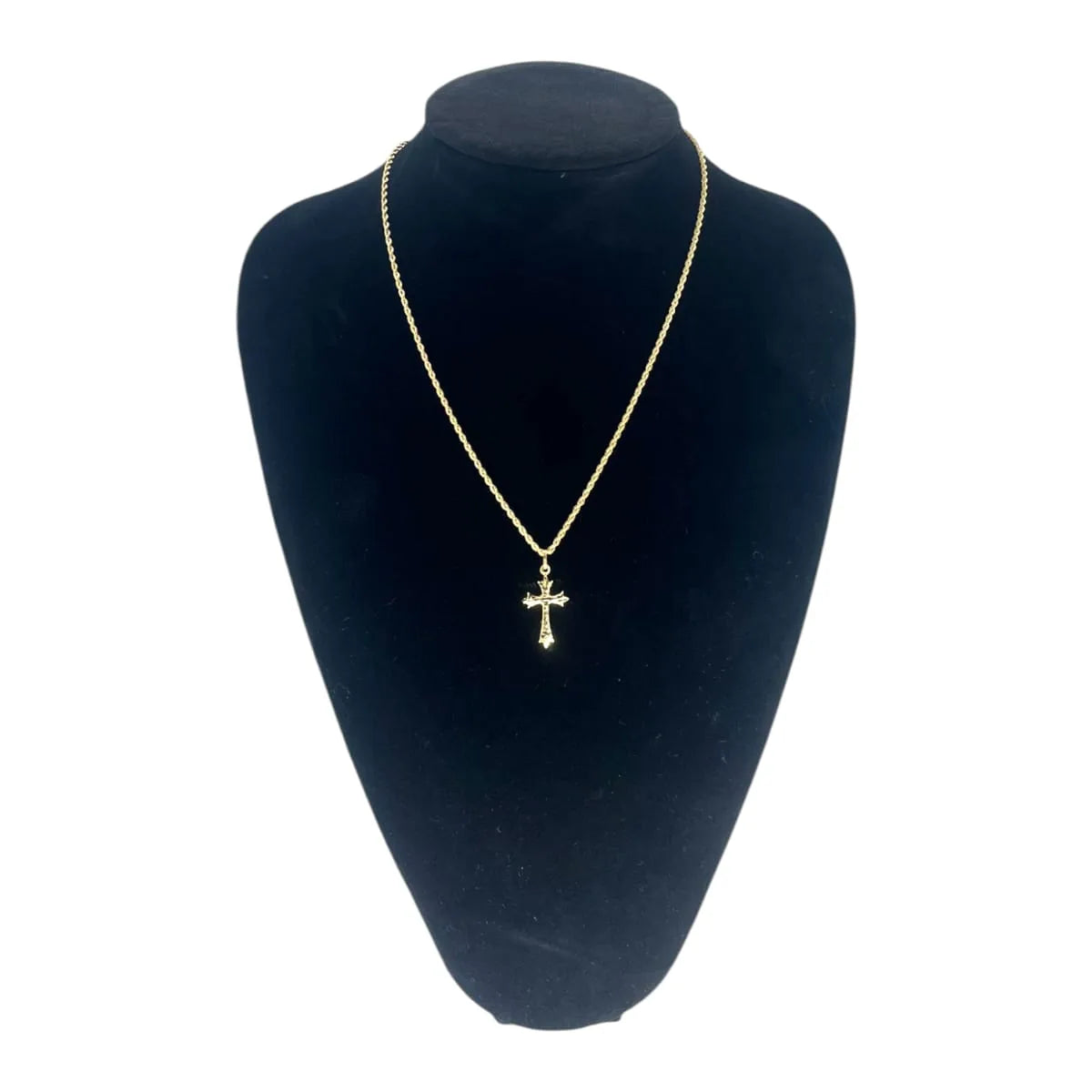 18 Karat Gelbgold-Halskette mit Kreuz-Anhänger