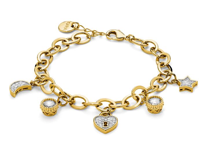 Kiara design bracciale donna in ottone dorato e zirconi KBRD1770G