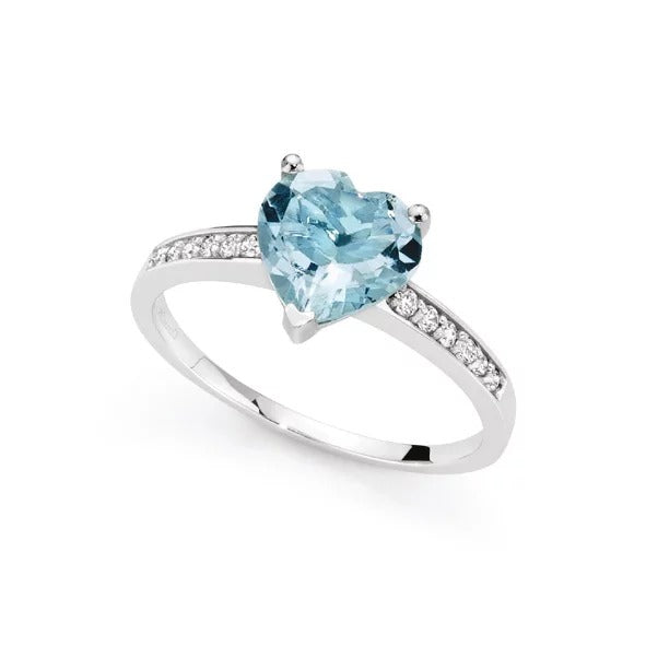 Anello cuore acquamarina Donnaoro in oro laa10151.010